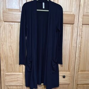 Navy Open Front Cardigan